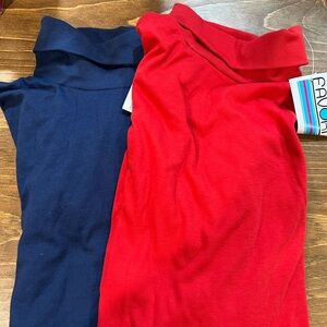 Red and Blue Turtleneck Tops